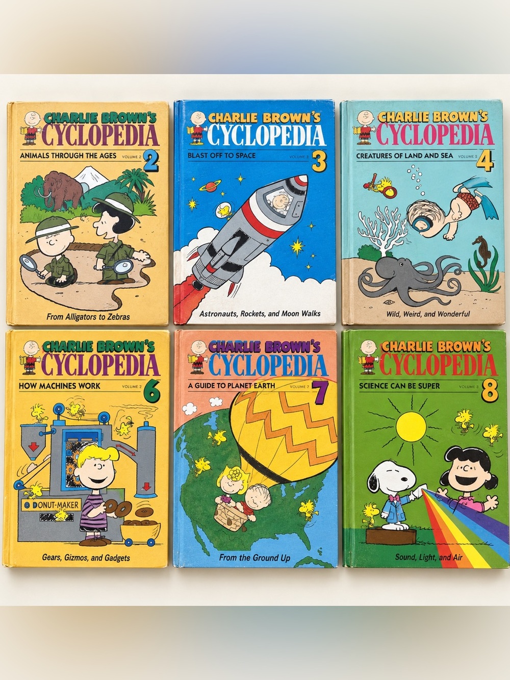 Vintage Charlie Brown’s Cyclopedia Hardcover Books – Set of 6 - science set